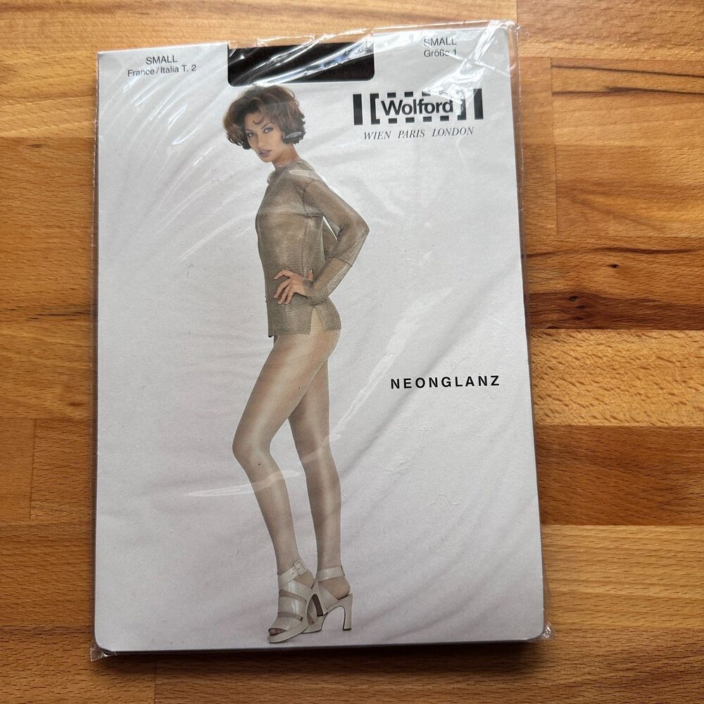 Wolford‎ Neonglanz Sheer Glossy Transparent Tights in Coca (Brown) Size S